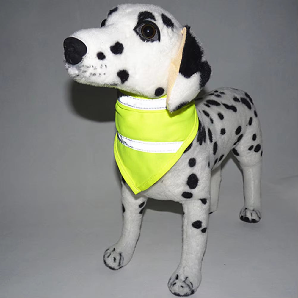Reflective Pet Bandana Safety Scarf for Night Dog Walking High Visibility Bandana 59cm