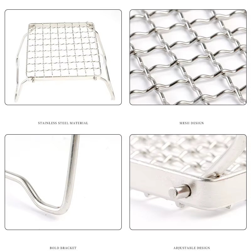 Folding Campfire Grill for Gas Stove or Fire