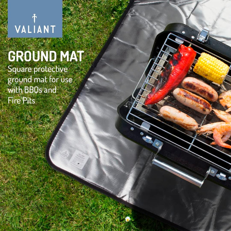 Valiant Heat Resistant BBQ and Fire Pit Protective Ground Mat (68Cm X 68Cm)