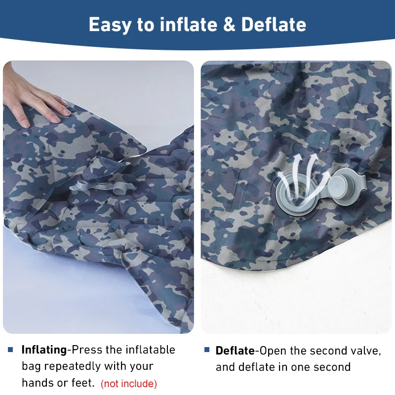Ultralight Compact Inflating Sleeping Mattress with Pillow