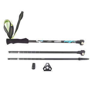 Carbon Hiking Poles 3 Sections 63-135Cm EVA Straight Grip Handle