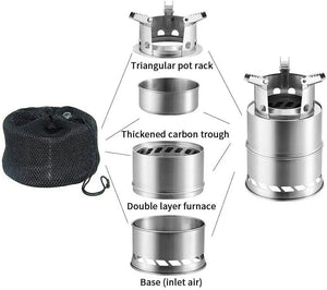 Lightweight Camping Wood Stove Stainless Steel