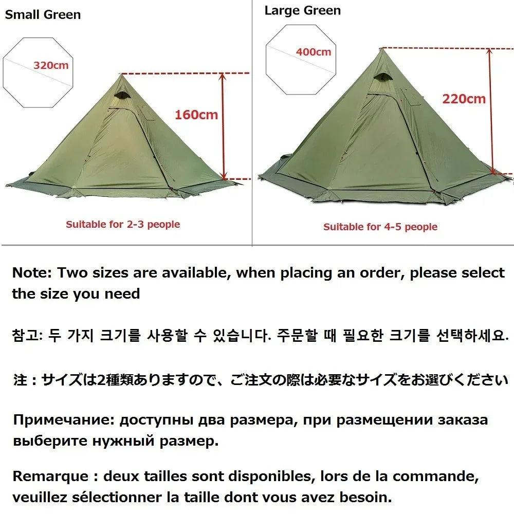 Ultralight Teepee Hot Tent with Snow Skirt