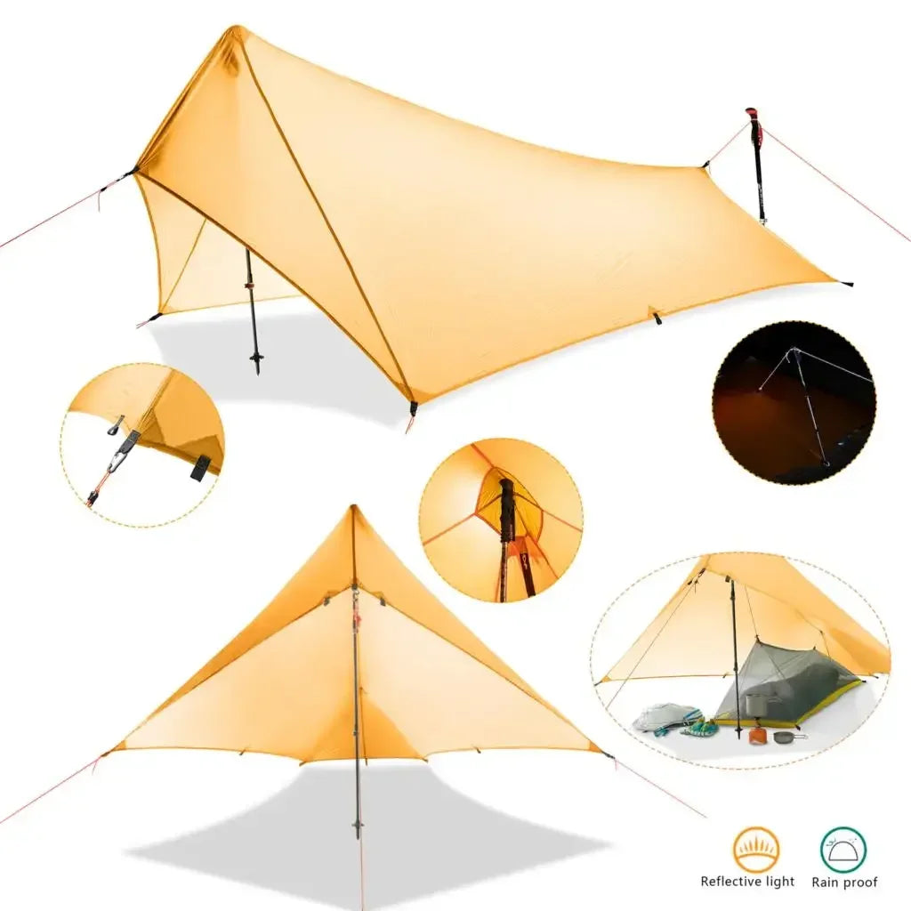 Ultralight Rain Fly Tent Tarp Silicone Coated Nylon