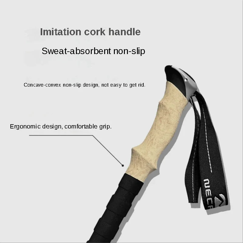 Aluminium Hiking Poles Telescopic Ultralight Adjustable with Quick Lock