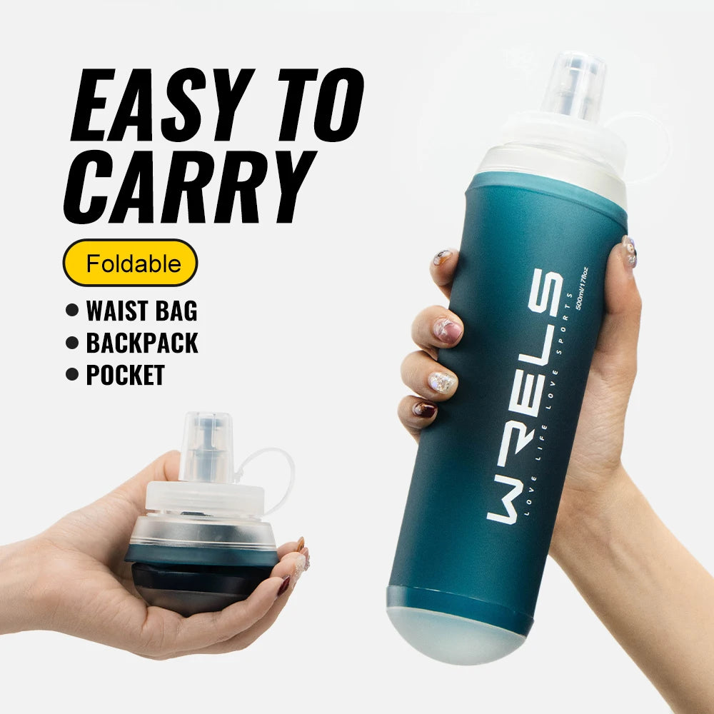 Collapsible Water Bottle 500ML TPU Soft Folding BPA Free