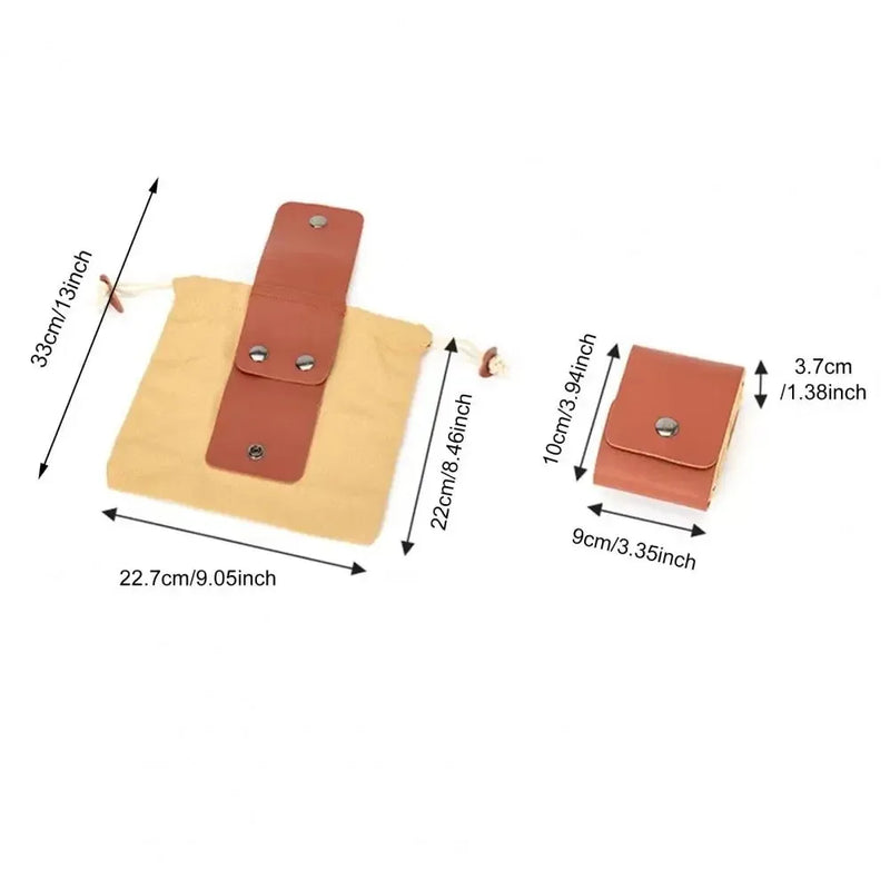 Waxed Canvas Foraging Pouch with Faux Leather Belt loop