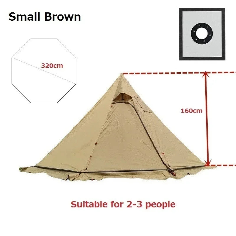 Teepee Hot Tent with Snow Skirt with Stove Jack