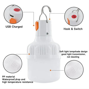 Waterproof USB Rechargeable 60w Portable LED Lamp