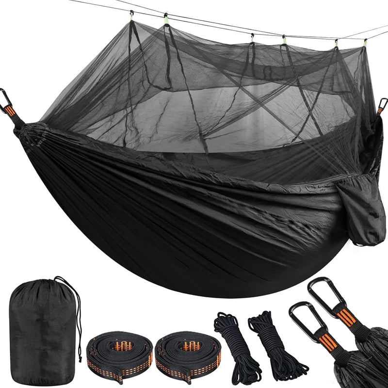 Lightweight Camping Hammock with Mosquito Net 210T Parachute Nylon