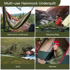 Night Cat Hammock Underquilts Sleeping Bag Single Insulated under Blanket 4 Seasons Lightweight Soft Warm 5-20℃ 8X3.6Ft