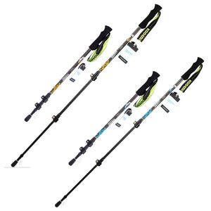 Carbon Hiking Poles 3 Sections 63-135Cm EVA Straight Grip Handle
