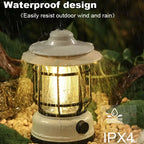 Rechargeable Camping Lantern Vintage Pendant Light Tent Lights Stepless Dimming Portable Waterproof for Adventure Picnic Home
