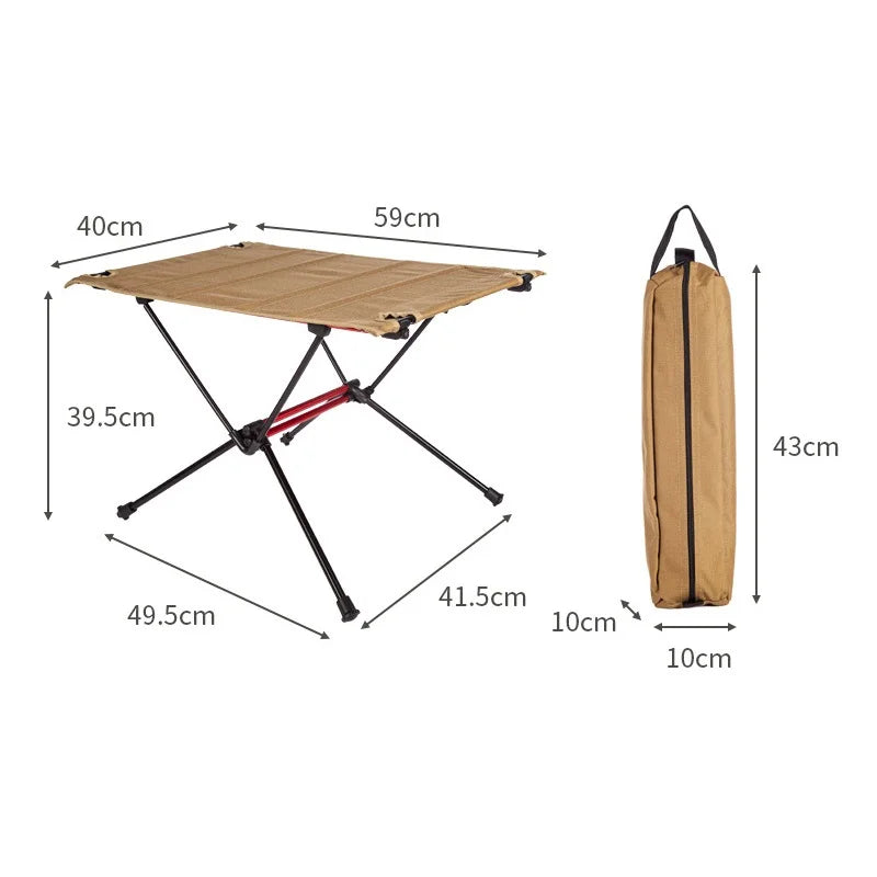 Portable Folding Cloth Table Easy Carrying BBQ Camping Table 60X40Cm