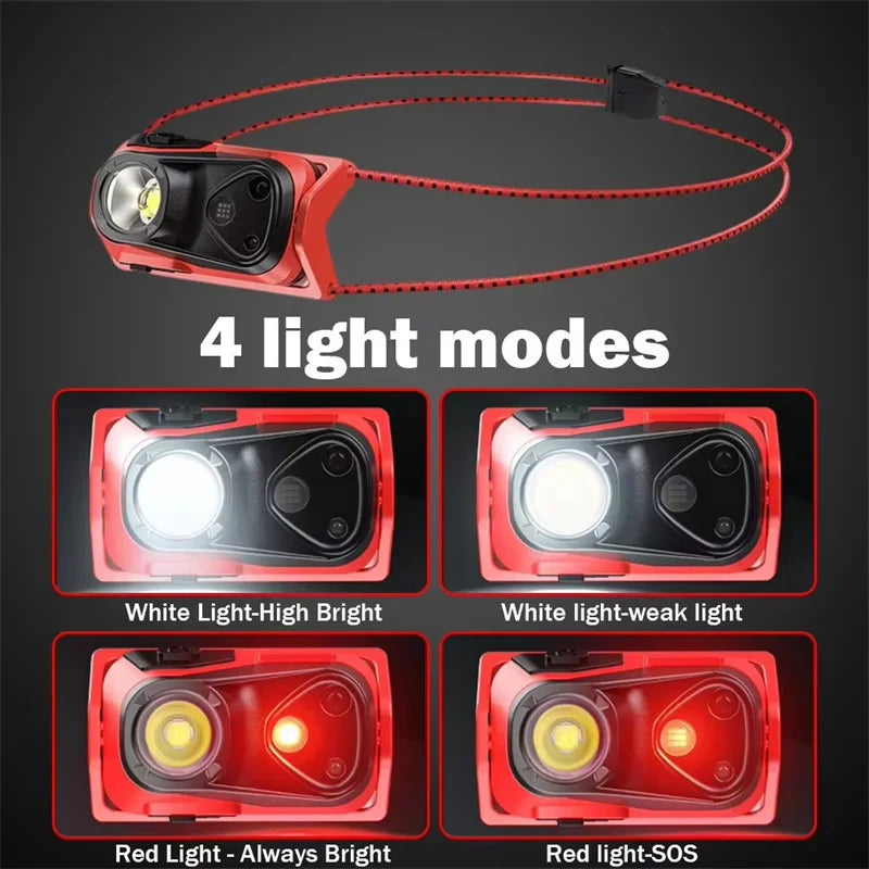Ultralight XPG Rechargeable Waterproof Headlight with Sensor