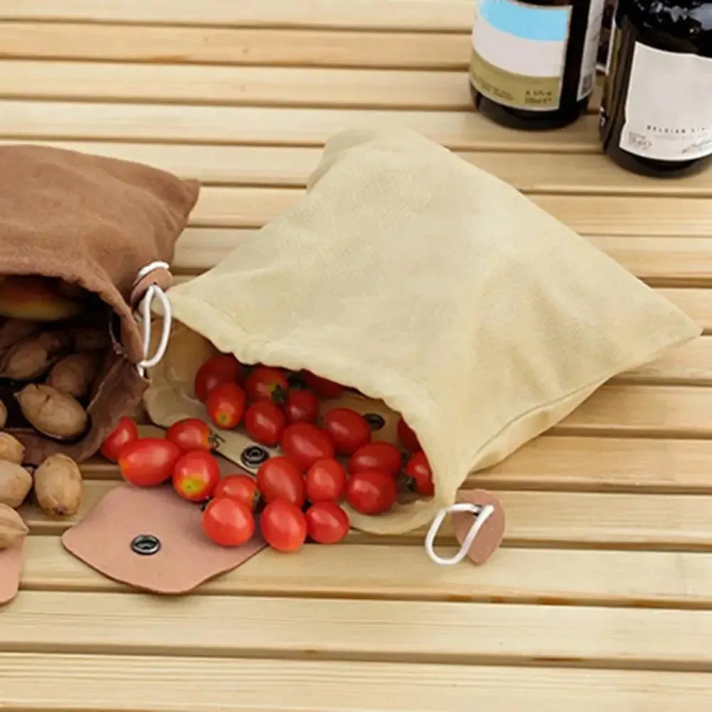 1Pc Outdoor Foraging Bag Travel Foraging Bag Waxed Canvas Foraging Pouch with Faux Leather Belt for Outdoor Activities