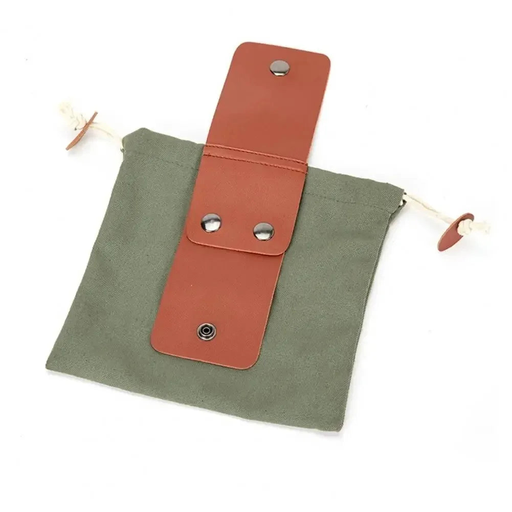 Waxed Canvas Foraging Pouch with Faux Leather Belt loop