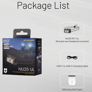 NITECORE NU25 MCT Ultralight Waterproof Rechargeable Headlamp
