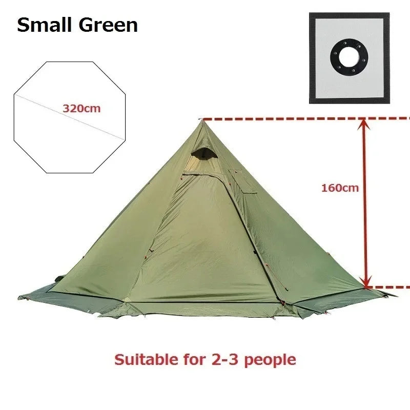 Teepee Hot Tent with Snow Skirt with Stove Jack