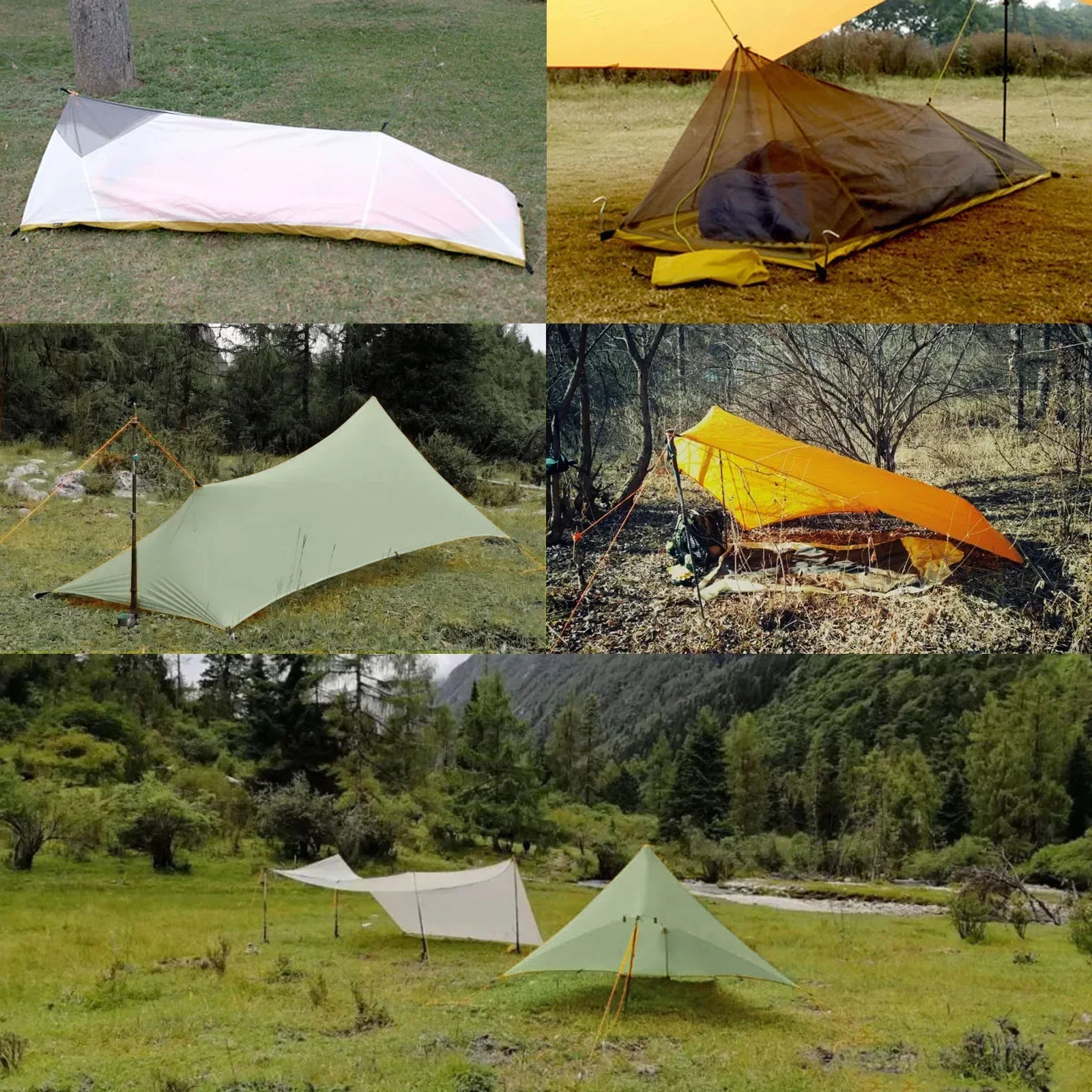 Ultralight Rain Fly Tent Tarp Silicone Coated Nylon