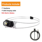 Ultralight XPG Rechargeable Waterproof Headlight with Sensor