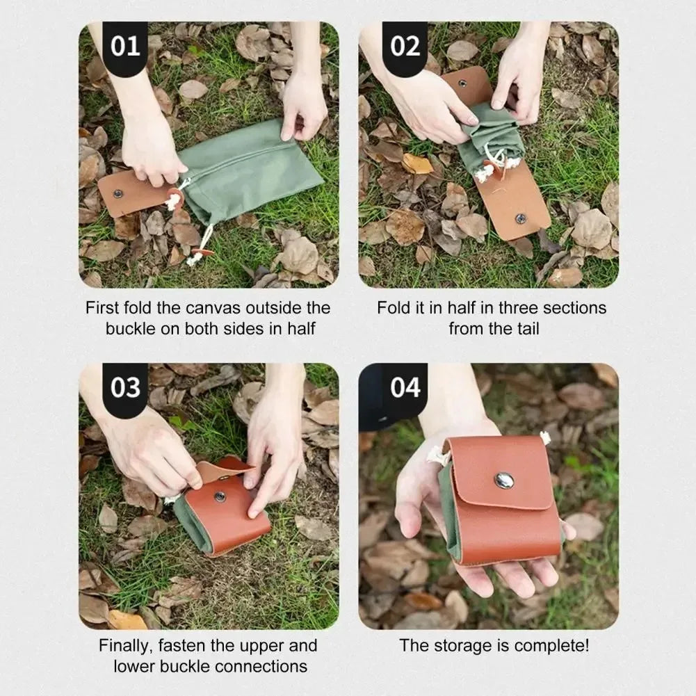 1Pc Outdoor Foraging Bag Travel Foraging Bag Waxed Canvas Foraging Pouch with Faux Leather Belt for Outdoor Activities