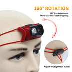 Ultralight XPG Rechargeable Waterproof Headlight with Sensor