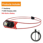 Ultralight XPG Rechargeable Waterproof Headlight with Sensor