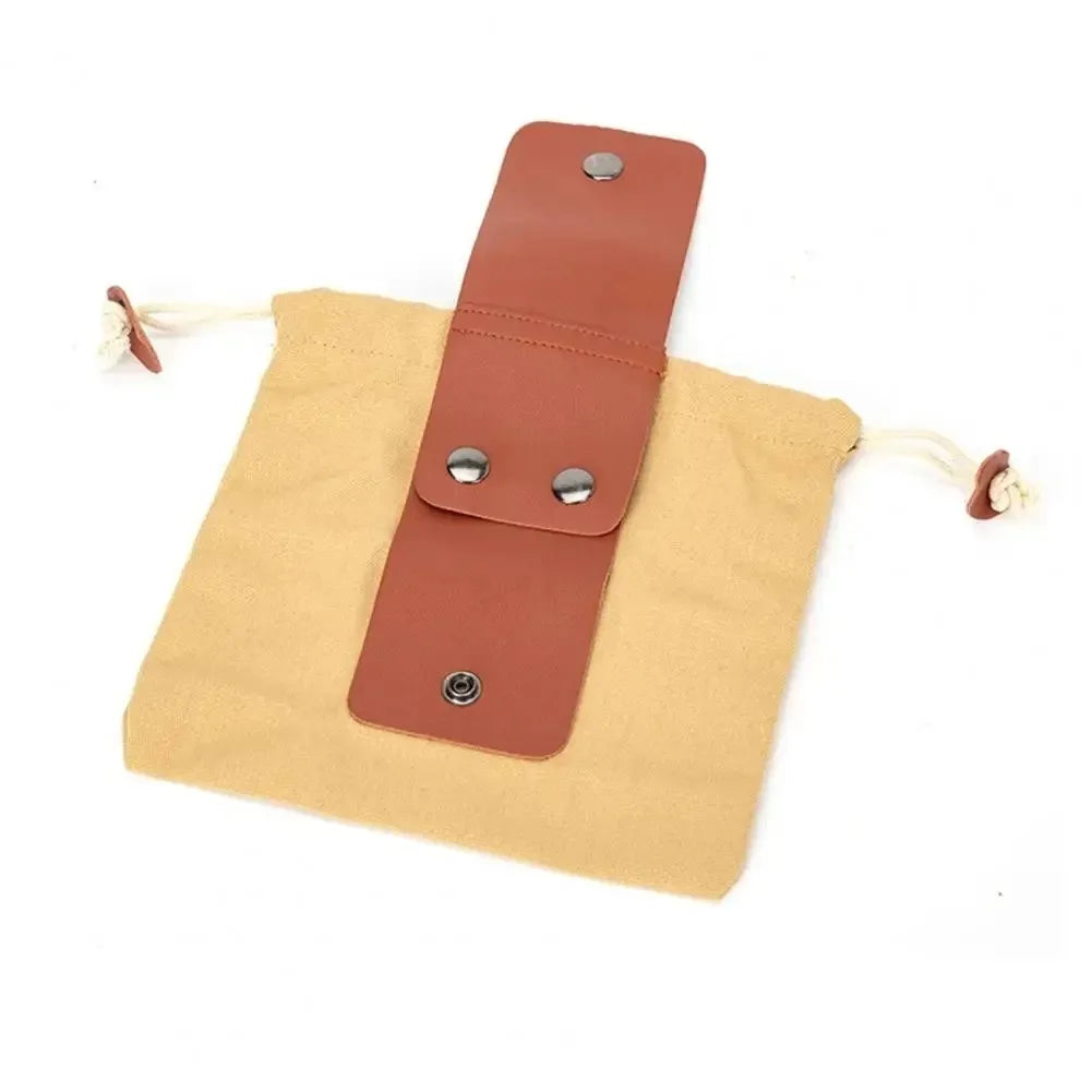 1Pc Outdoor Foraging Bag Travel Foraging Bag Waxed Canvas Foraging Pouch with Faux Leather Belt for Outdoor Activities