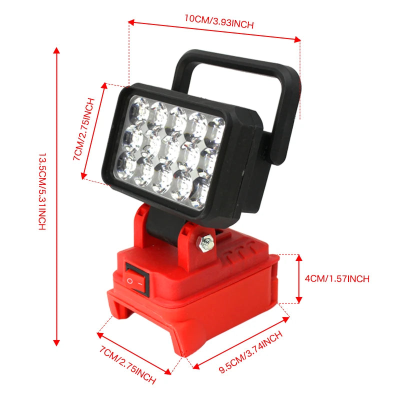 LED Work Light for Milwaukee M18 18v Battery (not included)