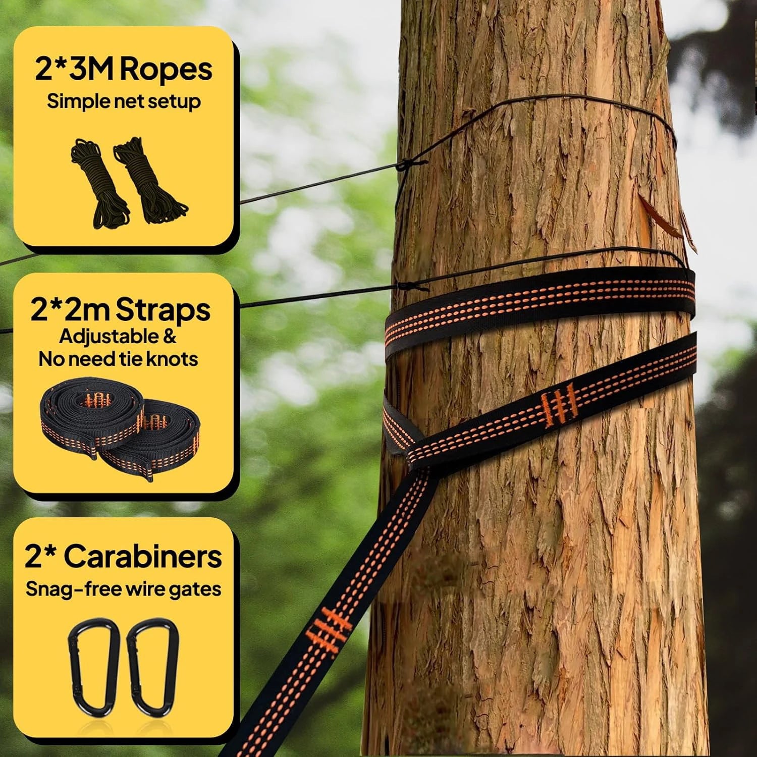 Lightweight Camping Hammock with Mosquito Net 210T Parachute Nylon