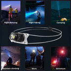 Ultralight XPG Rechargeable Waterproof Headlight with Sensor