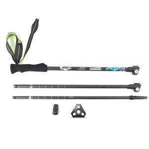 Carbon Hiking Poles 3 Sections 63-135Cm EVA Straight Grip Handle