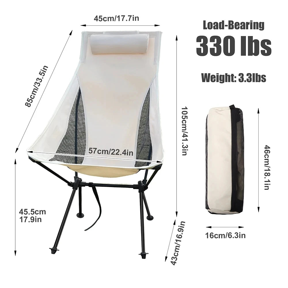 Portable Folding Camping Chair with Head Rest