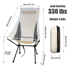Portable Folding Camping Chair with Head Rest