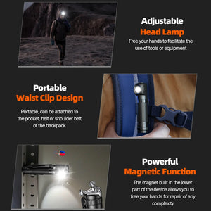 Rechargeable LED Headlamp USB Type C 18650 with Indicator.