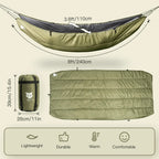 Night Cat Hammock Underquilts Sleeping Bag Single Insulated under Blanket 4 Seasons Lightweight Soft Warm 5-20℃ 8X3.6Ft