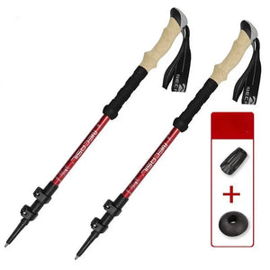 Aluminium Hiking Poles Telescopic Ultralight Adjustable with Quick Lock