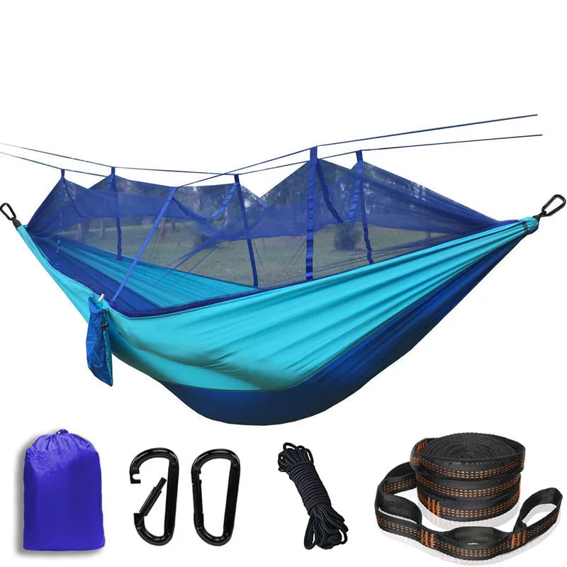 Lightweight Camping Hammock with Mosquito Net Comfortable for Outdoor Durable Breathable 210T Parachute Nylon Material Hammocks