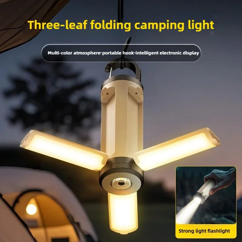 Portable Camping Lantern LY23 6 Modes Adjustable Brightness Hanging Foldable 1200Mah Emergency Light Outdoor