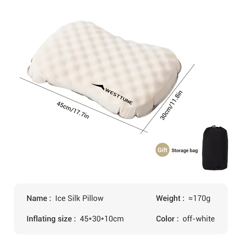 Memory Foam Inflatable Portable Compressible Camping Travel Pillow