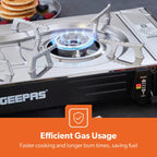 Portable Camping Gas Stove, Double Burner, Grill Plate, Automatic Ignition System