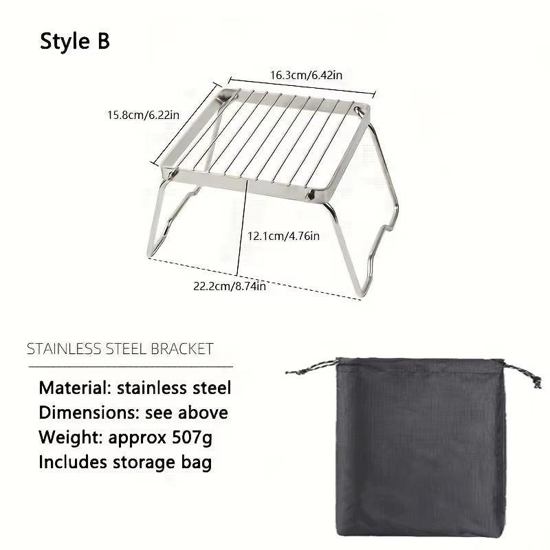 Folding Campfire Grill for Gas Stove or Fire