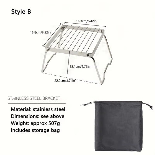 Folding Campfire Grill for Gas Stove or Fire