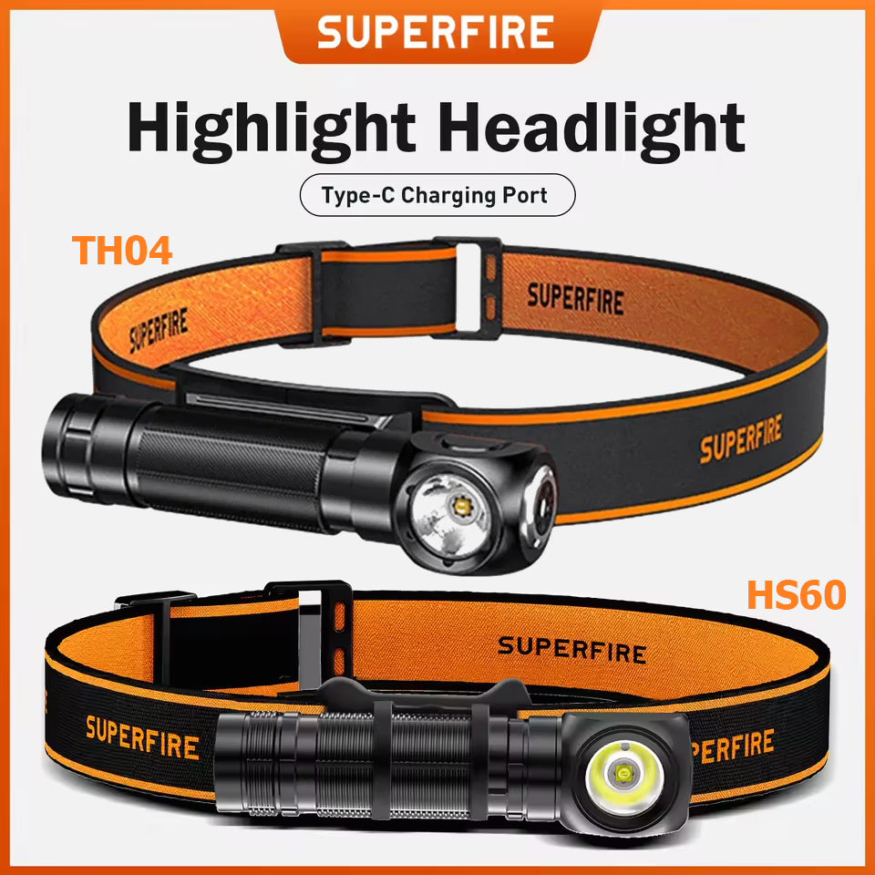 Rechargeable LED Headlamp USB Type C 18650 with Indicator.