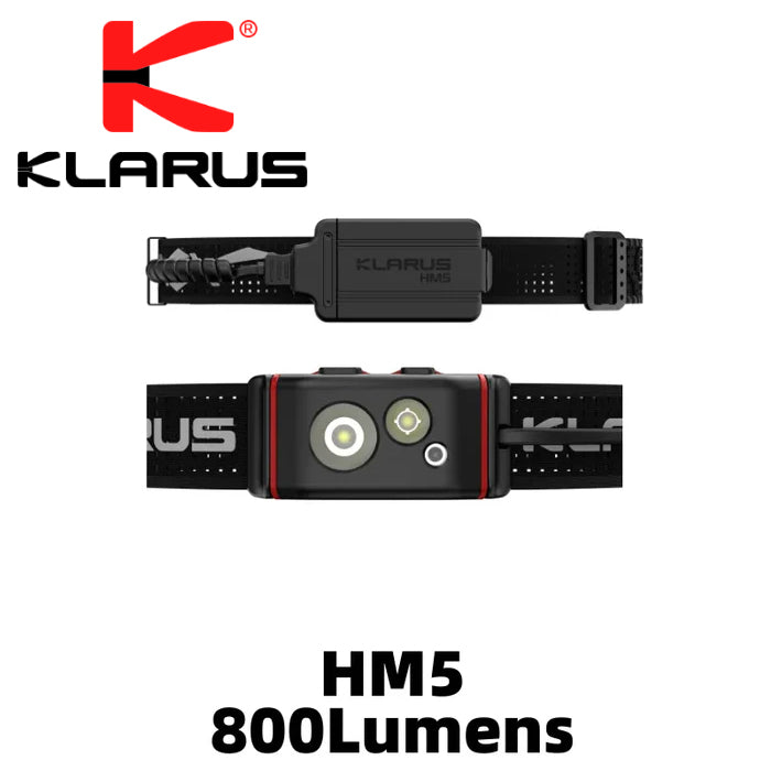 Klarus HM5 800Lumens Lightweight High Output Triple-Light Headlamp