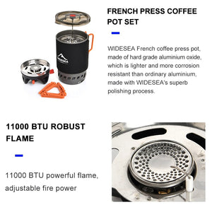 Widesea Portable Camping Coffee Maker Set French Press 0.9L Coffee Pot