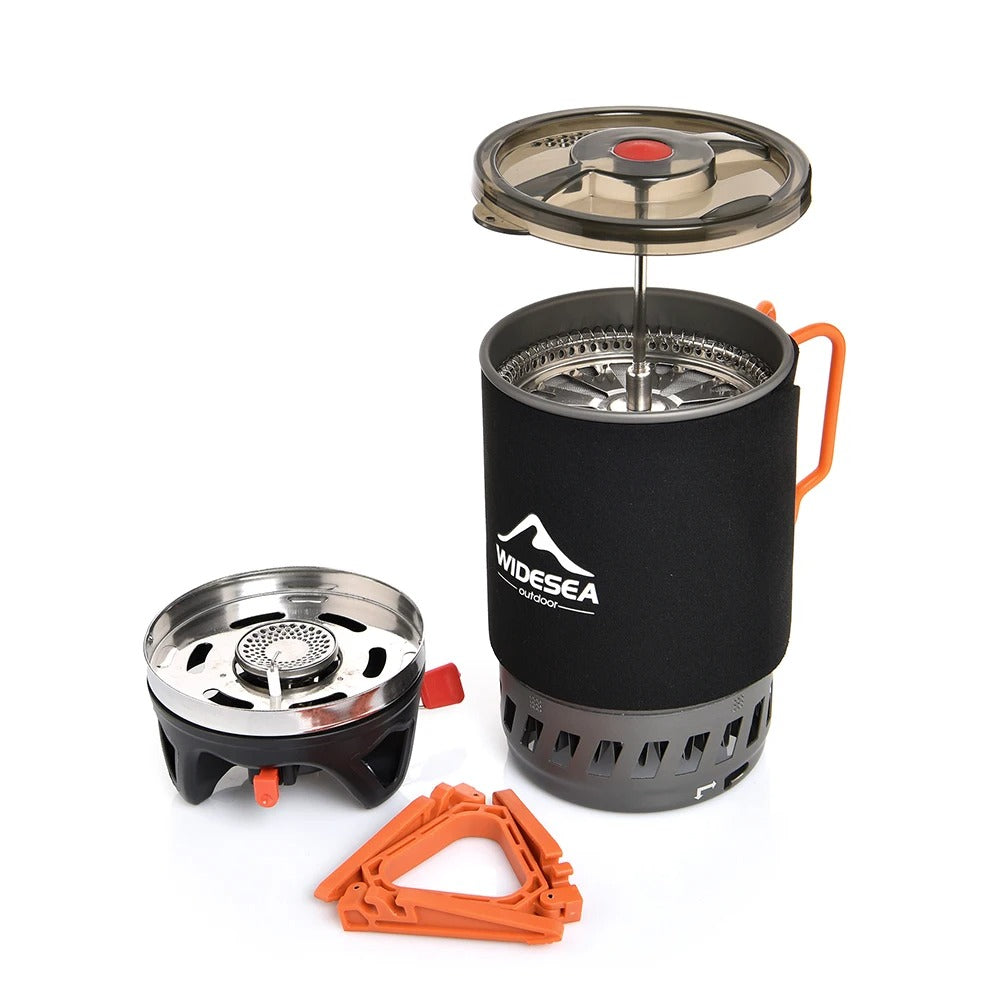 Widesea Portable Camping Coffee Maker Set French Press 0.9L Coffee Pot