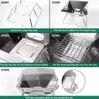 Collapsible Portable Fire Pit with Cooking Grill & Carry Bag