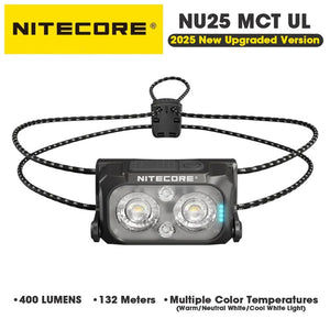 NITECORE NU25 MCT Ultralight Waterproof Rechargeable Headlamp